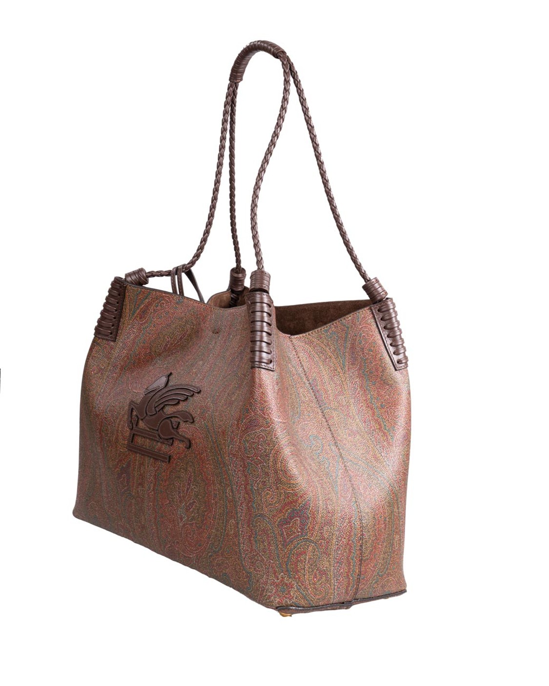 shop ETRO  Borsa: Etro shopping bag libra media in arnica.
Chiusura con moschettone.
Doppi manici.
Piedini in metallo.
Realizzata nell'iconico Paisley jacquard, impreziosita da una patch ricamata con logo ETRO e Pegaso sul davanti.
Manici intrecciati e lavorazione con infilature sugli angoli della borsa.
Interni in suede e chiusura con moschettone.
L'accessorio presenta una comoda pochette interna in suede.
Dimensioni: 29 x 39 x 16 cm.
Composizione: Spalmatura: 100% in PVC; Interno: 100% pelle.
Made in Italy.. WP1D0028 AA060-M0019 number 4388339